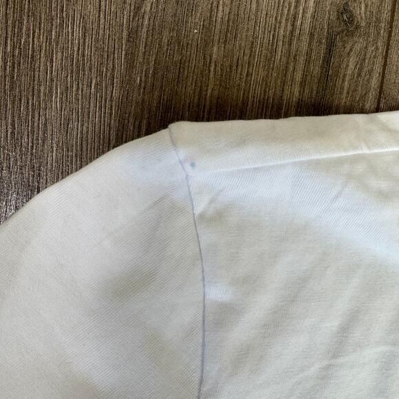 Madewell The Perfect Crewneck Tee WMNS M Eyelet White Jersey Cotton Short Sleeve - Picture 6 of 9